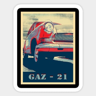 volga, russian classic car - GAZ 21, hope Sticker